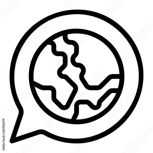 chat bubble line icon