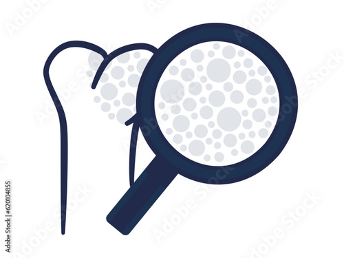 osteoporosis problem on white background. human thigh bone