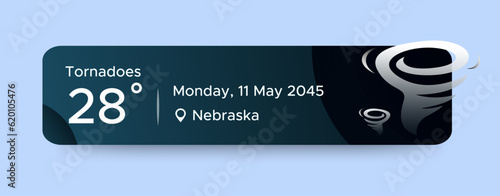 Tornadoes weather widget ui design. Beauty mobile weather app. Professional web design, full set of elements. User-friendly design materials
