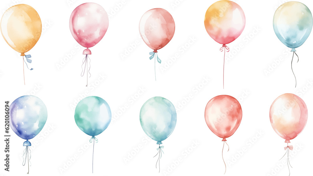 set balloon watercolor set balloon watercolor