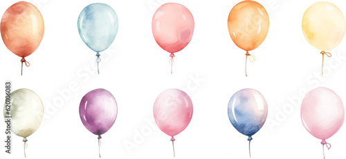 set balloon watercolor