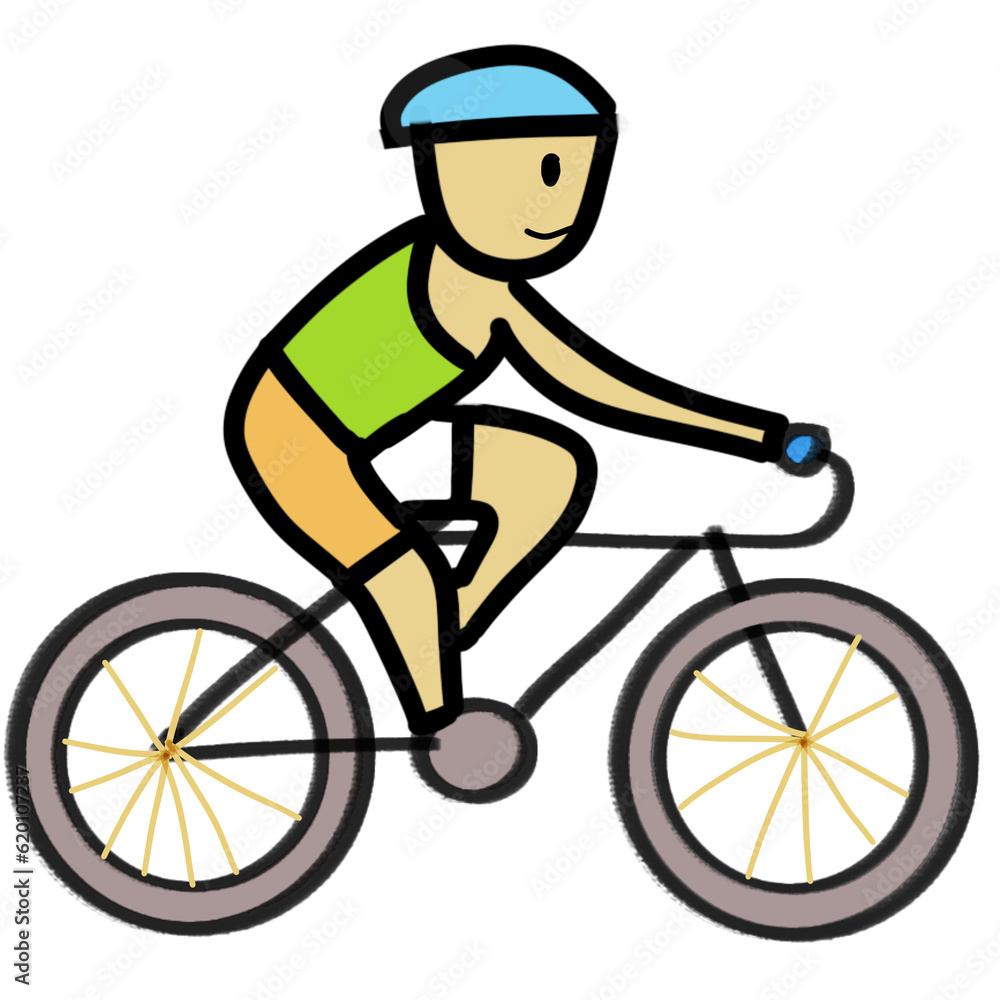 Naklejka premium ride a bike cartoon