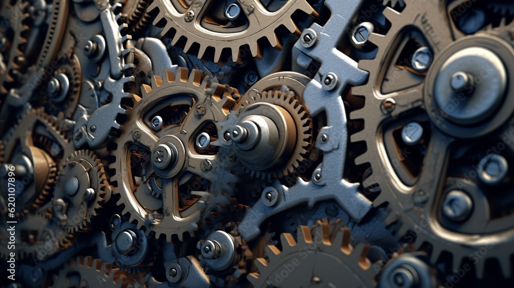 Background featuring engineering gears and machinery, showcasing the intricate and mechanical aspects of engineering. Generative Ai Background featuring engineering gears and machinery, showcasing the intricate and mechanical aspects of engineering. Generative Ai