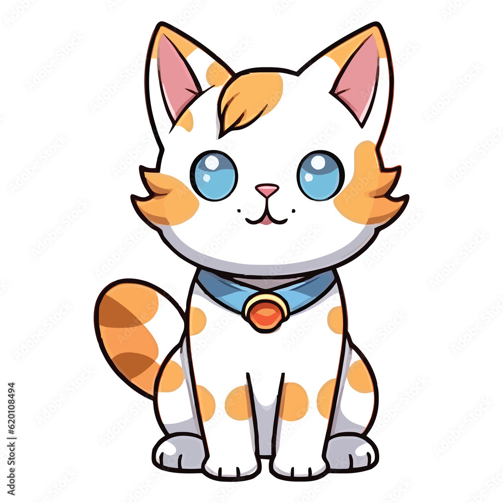 Aesthetic Elegance: 2D Illustration of a California Spangled Cat Aesthetic Elegance: 2D Illustration of a California Spangled Cat
