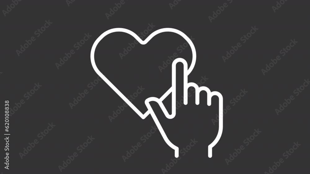 User feedback white icons animation. Animated line digital ...