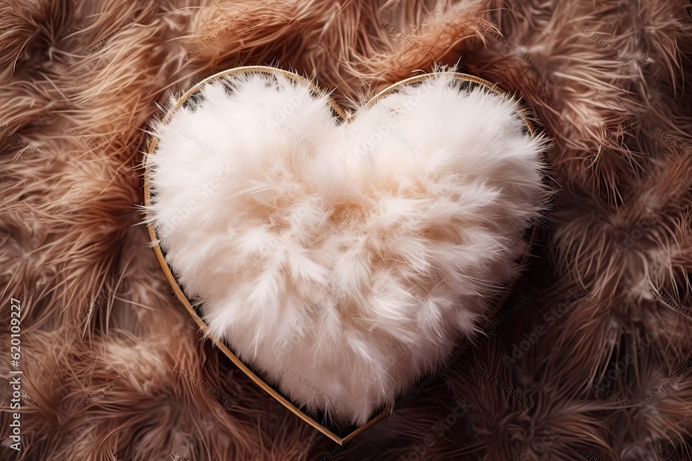 Romantic Heart-Shaped Fluffy Box on Background for Valentine's Day Decoration and Celebration with Copy Space for Gift Romantic Heart-Shaped Fluffy Box on Background for Valentine's Day Decoration and Celebration with Copy Space for Gift
