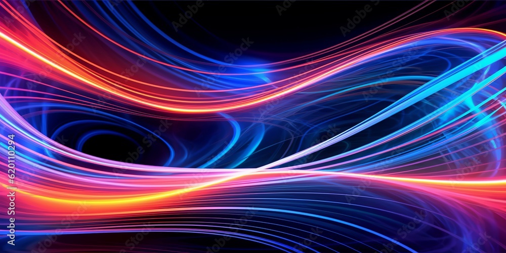 Abstract digital art composition featuring vibrant and colorful lines in varying shades of blue. Generative Ai Abstract digital art composition featuring vibrant and colorful lines in varying shades of blue. Generative Ai