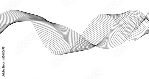 Abstract wave element for design background. Digital frequency track equalizer. Stylized line art background. Vector illustration. Wave with lines created using blend.