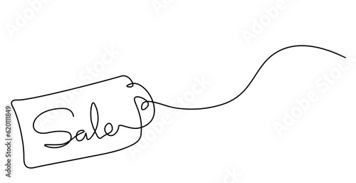 Shopping cart, one line outline illustration. Shop promotion, surprises and gifts for the day of shopping. Illustration for discount sale.