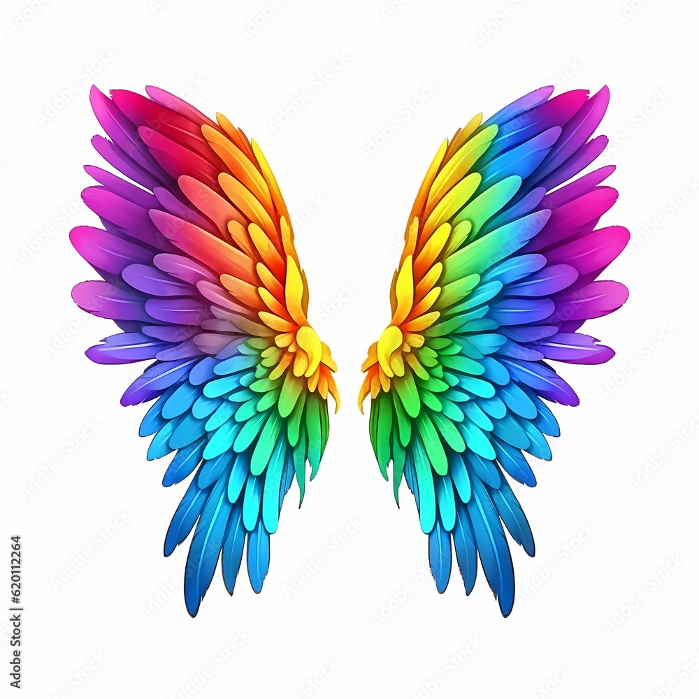 Fototapeta premium Angel Rainbow Wings 