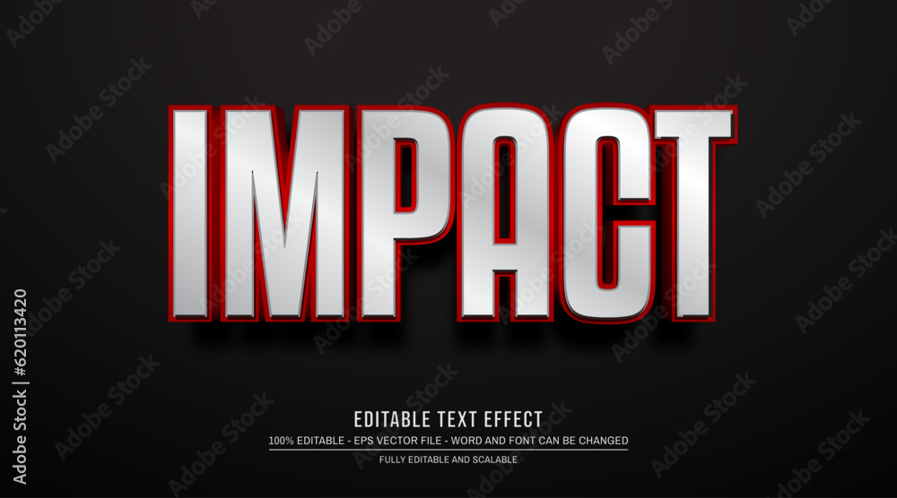 Editable text effect power impact