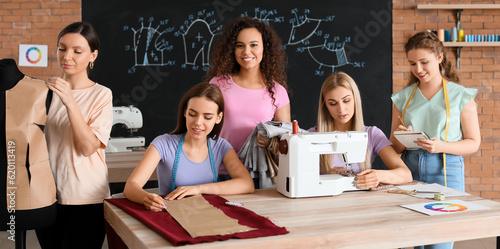Young women during tailor's...