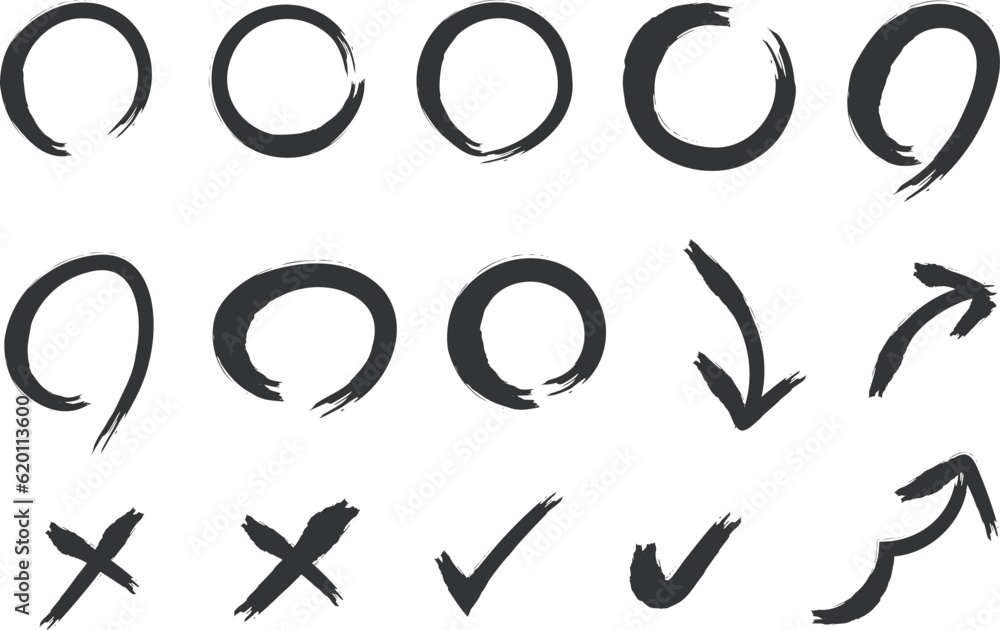Set of hand-drawn calligraphy signs, vector illustration isolated on a transparent background. Set of hand-drawn calligraphy signs, vector illustration isolated on a transparent background.