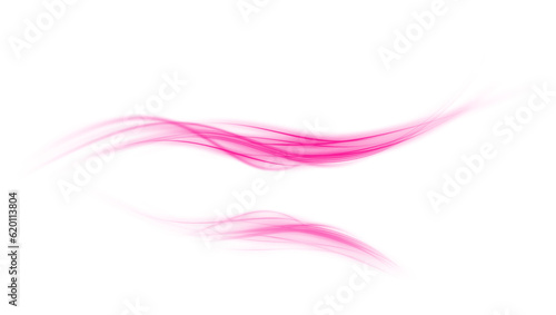 Pink magic spirals with sparkles. Pink light effect. Glitter particles with lines. Swirl effect.