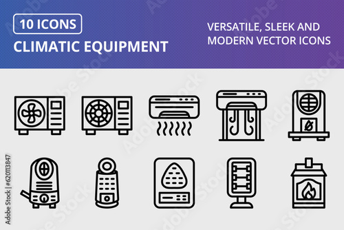 Vector Climatic Equipment Icon Set
