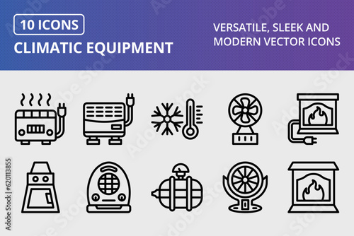 Vector Climatic Equipment Icon Set
