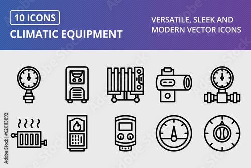 Vector Climatic Equipment Icon Set
