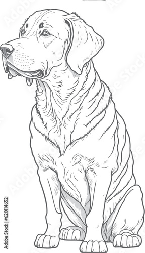 Vector dog outline,  Labrador Retriever