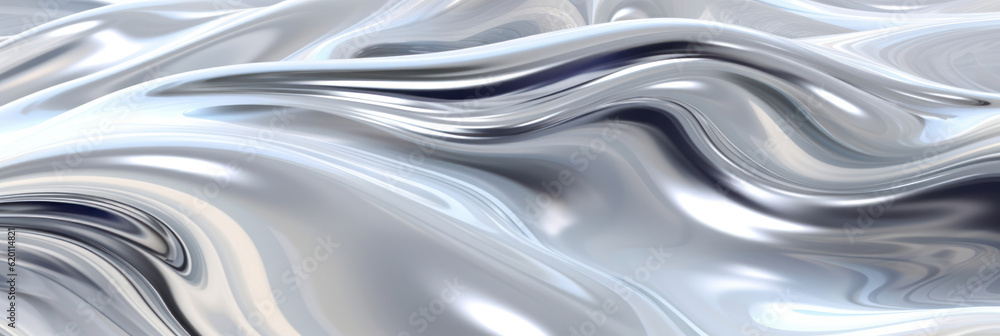 Obraz premium Abstract liquid background with silver metal wave 