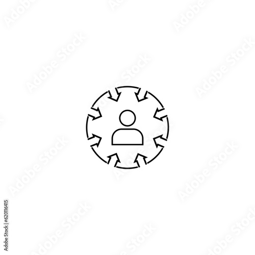 Customer focus logo template isolated on white background