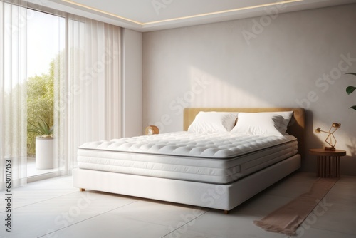 Comfortable double bed with mattress