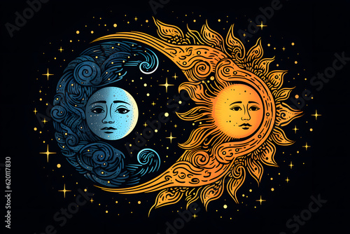 Abstract illustration sun eclipse