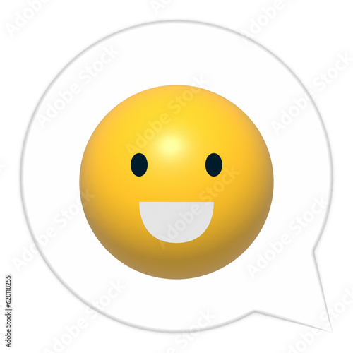 Smiley face emotion illustration.Happy emoji 3d icon 