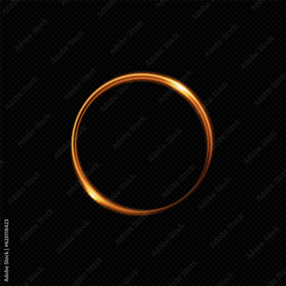 Abstract circle.sparkling golden frame light effect on transparent background.Golden circle. Abstract circle.sparkling golden frame light effect on transparent background.Golden circle.