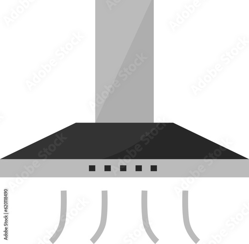 Kitchen hood cooking illustration