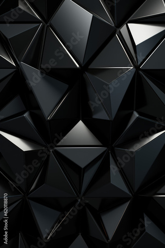  Triangular tile Wallpaper with 3D Black blocks