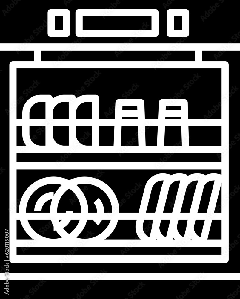 Dishwasher icon, element for decoration. Dishwasher icon, element for decoration.