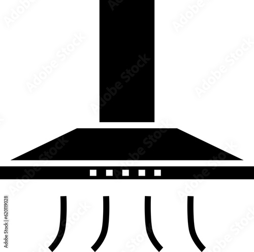 Kitchen hood icon, element for decoration.