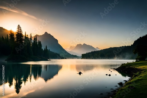 sunrise over lake © kashif