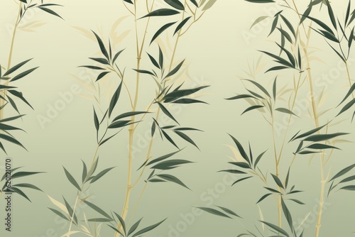 Minimalist Bamboo Pattern Background, Generative AI © Formatikastd