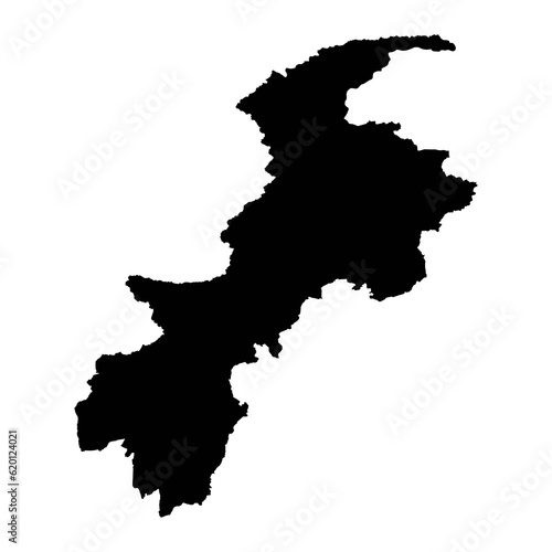 Khyber Pakhtunkhwa province map  province of Pakistan. Vector illustration.