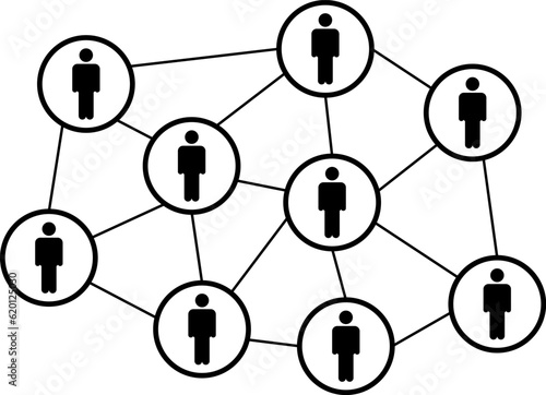 Connecting people partnership men above social media networks. Digital communication and technology. Vector illustration