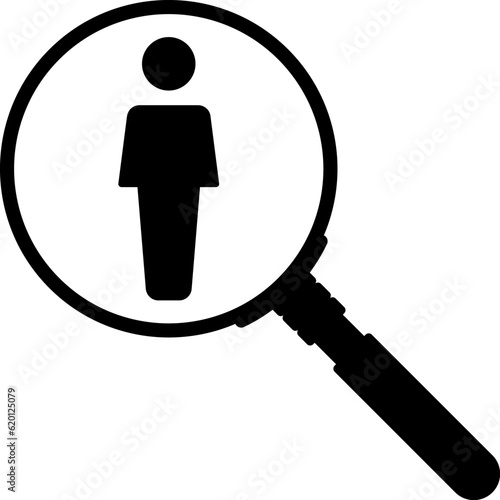 Magnifier magnifying and focus for recruiting. Human resource management recruitment, teamwork concept, job hiring. Vector illustration.