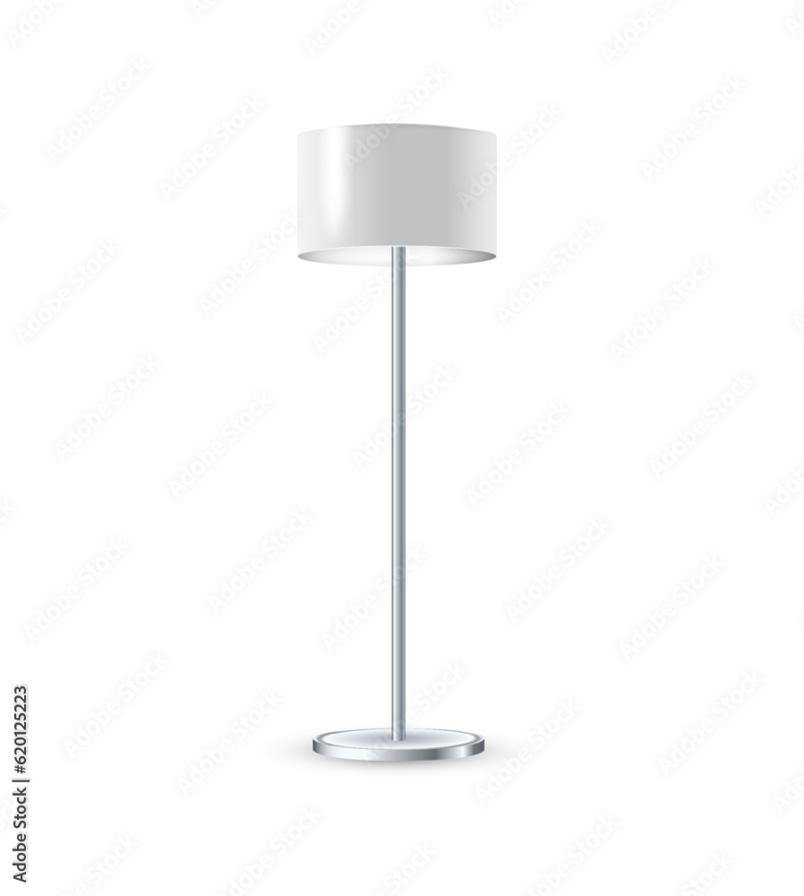 Lamp Closeup Isolated on White Background. Floor Lamps. Electric Torchere for Interior Design, Energy Furniture. Vector Lamp Closeup Isolated on White Background. Floor Lamps. Electric Torchere for Interior Design, Energy Furniture. Vector