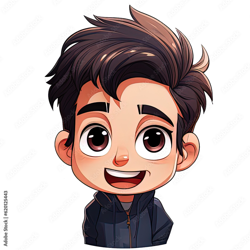 Cartoon cute boy, Boy head icon, Vector, illustration, Generative AI Cartoon cute boy, Boy head icon, Vector, illustration, Generative AI