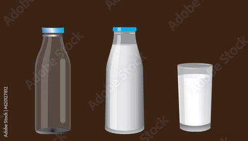 bottle of milk and a glass