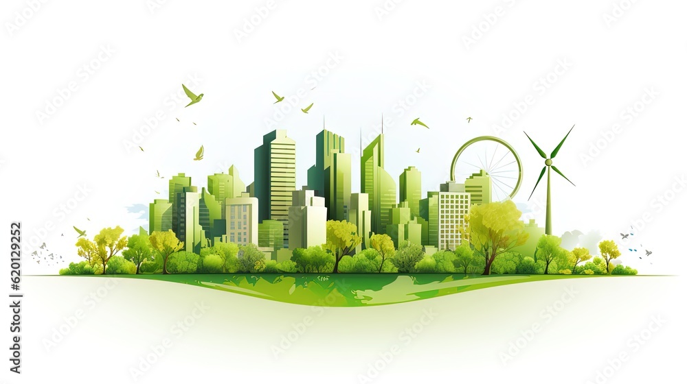 Eco-friendly banner design, planet and energy conservation concepts, illustration. Generative AI Eco-friendly banner design, planet and energy conservation concepts, illustration. Generative AI