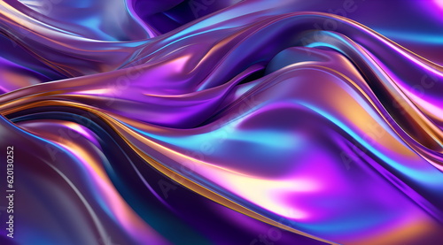 dark purple holographic iridescent satin foil background created with generative ai 
