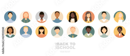 Children icons set. Modern design. Welcome back to School.