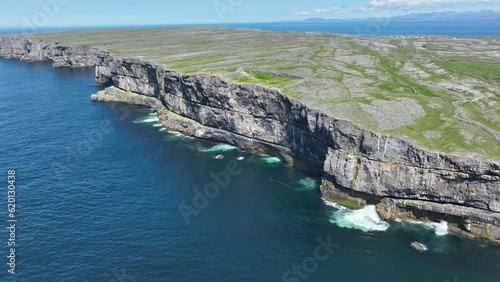 The impressive sea cliffs Inis More Aran Islands West Of Ireland photo