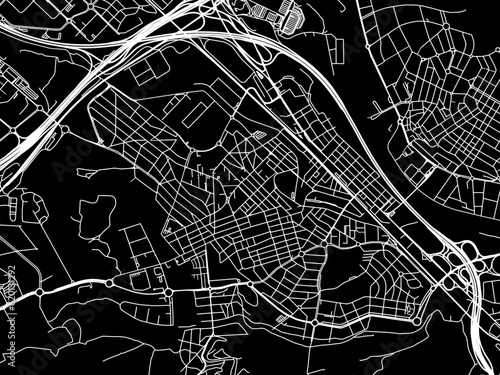 Vector road map of the city of  Cerdanyola del Valles in Spain on a black background. photo