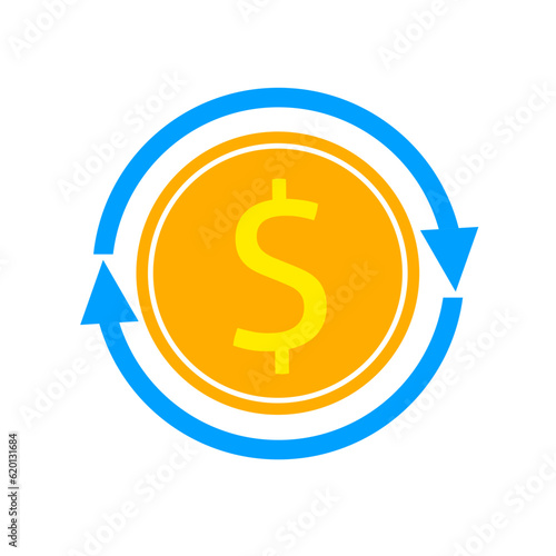 money circulation icon with trendy design