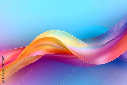 3d abstract flowing liquid colorfully wave background. Generative AI