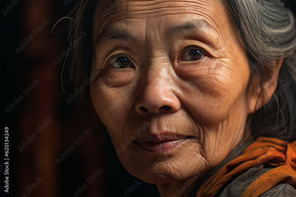 A close-up of an Asian woman teacher's friendly and attentive expression, radiating care and dedication Generative AI A close-up of an Asian woman teacher's friendly and attentive expression, radiating care and dedication Generative AI