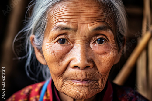 A close-up of an Asian woman teacher's friendly and attentive expression, radiating care and dedication Generative AI