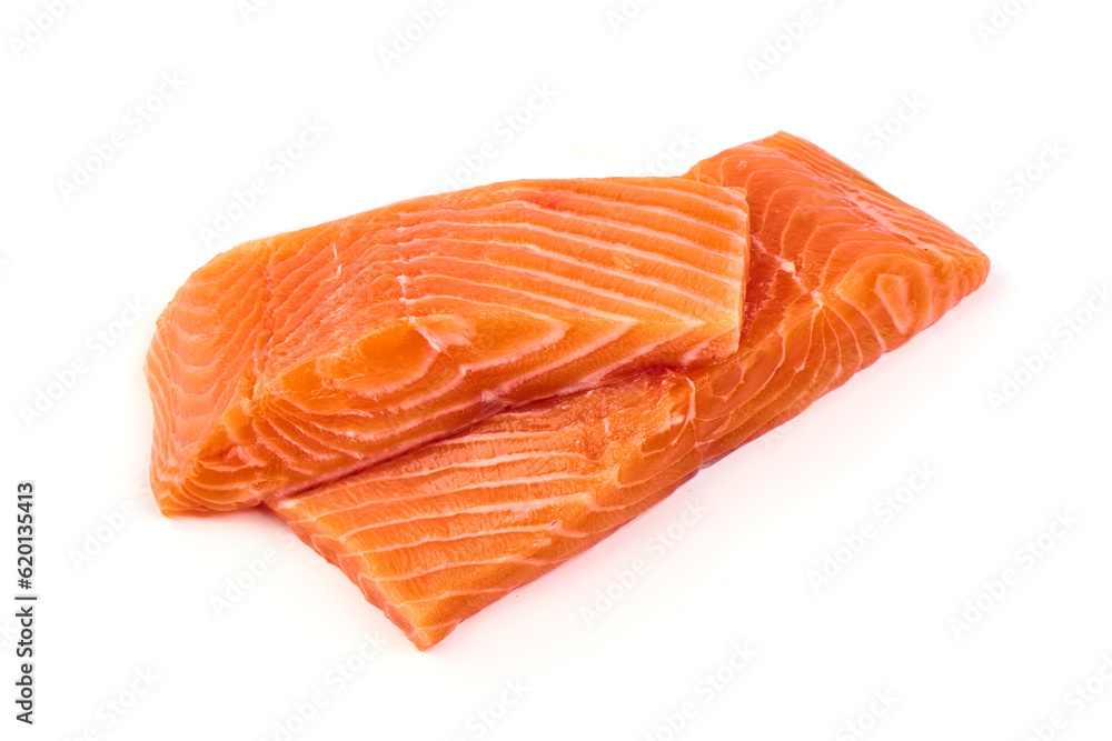 Fresh salmon fillet, isolated on white background. Fresh salmon fillet, isolated on white background.